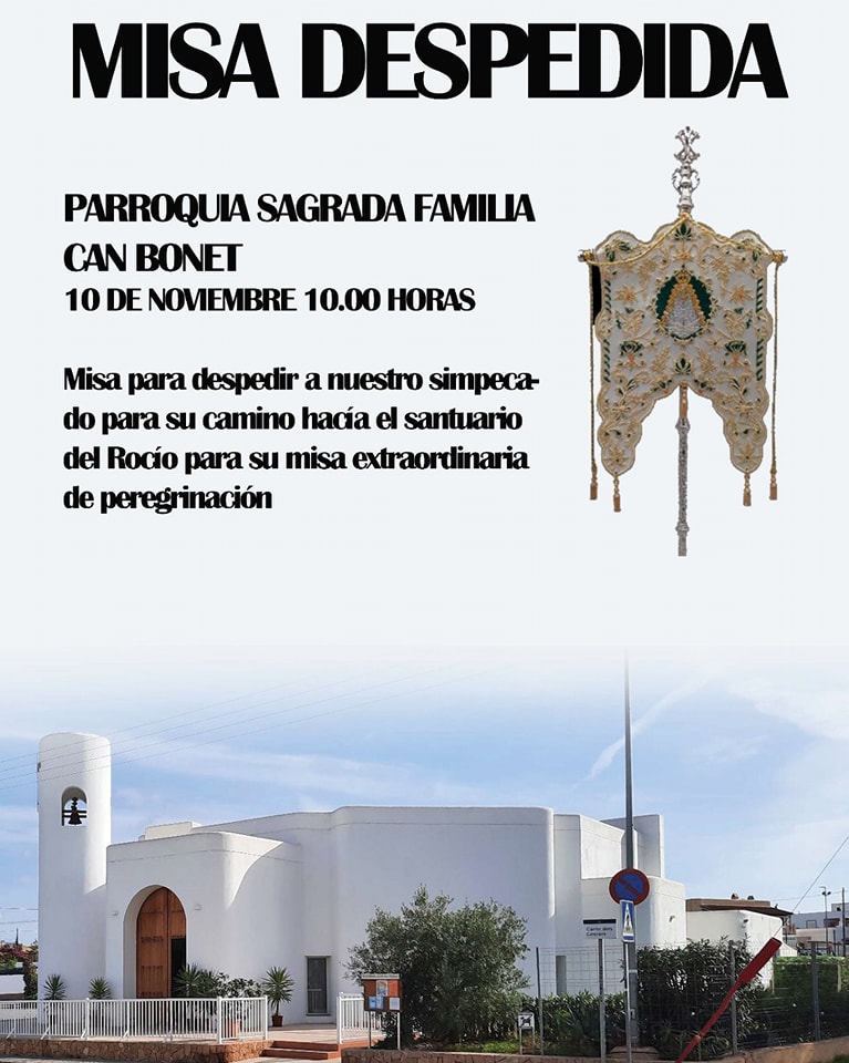 Cartel misa despedida para su camino al Santuario